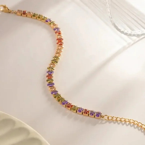 Gold filled  zirconia Bracelet Non-Tarnish - Picture 3 of 4